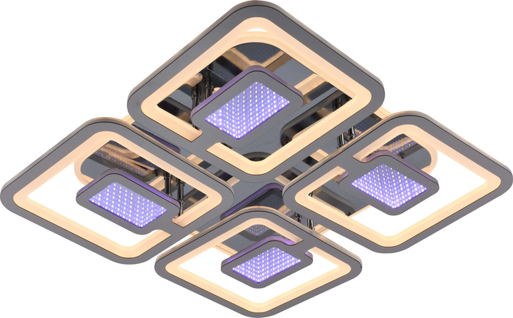 Люстра 3D с пультом управления ПУ Sirius LI8893/4A CR (BL+YL) 178W+48W (000035880S) на кухню, для спальни, для гостиной - изображение 3