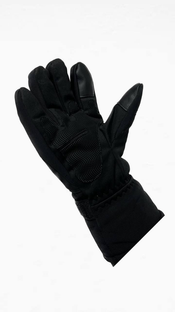 Тактичні зимові рукавиці на хутрі чорні, розмір L - зображення 2
