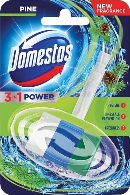 Wymienna kostka WC Domestos 3w1 Power Pine 40 g (8717163349885) - obraz 1