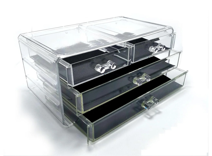 Акриловый органайзер для косметики с зеркалом Cosmetic Storage Box CX-8702 - изображение 4