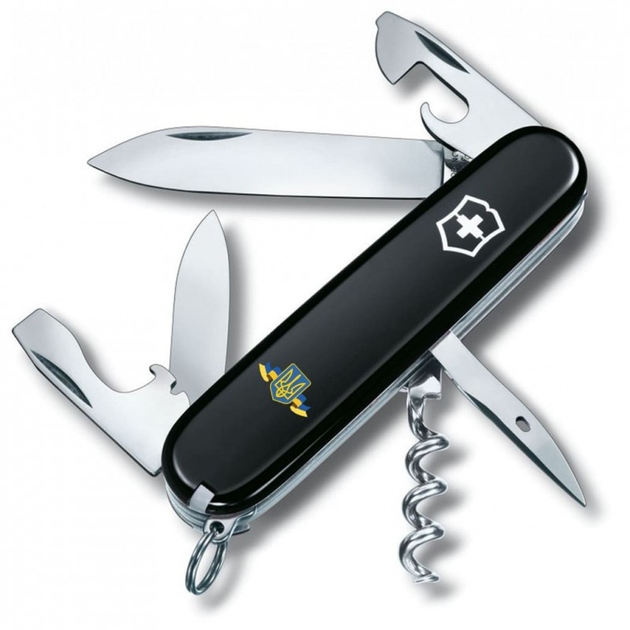 Нож Victorinox Spartan Ukraine Black "Герб України Зі Стрічкою" (1.3603.3_T1010u) - изображение 1