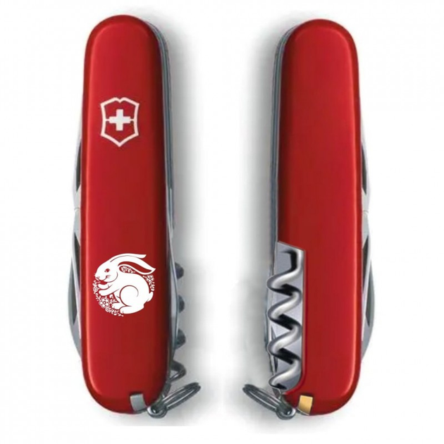 Ніж Victorinox Spartan Zodiac Red "Щасливий Кролик" White (1.3603_Z2160u) - зображення 2