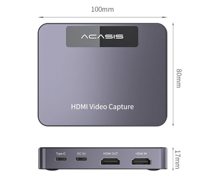 Карта видеозахвата Type-C для стрима и захвата, записи 4K 30Гц видео с HDMI, компьютера, камеры (TypeC-VS009) - изображение 3