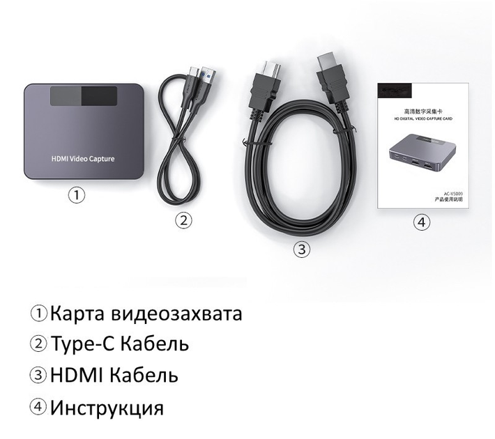 Карта видеозахвата Type-C для стрима и захвата, записи 4K 30Гц видео с HDMI, компьютера, камеры (TypeC-VS009) - изображение 4