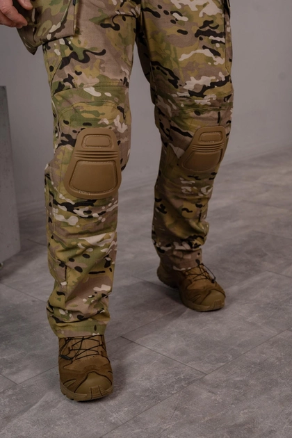 Тактические брюки рип-стоп с карманами для наколенников SM Group розмір L Мультикам - изображение 2
