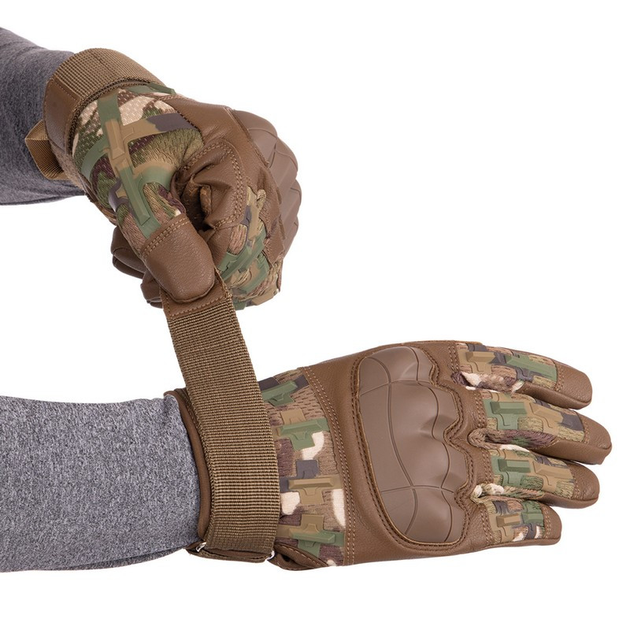 Перчатки тактические с закрытыми пальцами Zelart Military Rangers Heroe 9879 размер L Camouflage - изображение 2