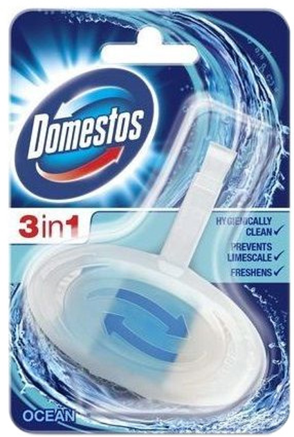 Kostka toaletowa do toalety Domestos 3 w 1 Osean 40 g (8717163540046) - obraz 1