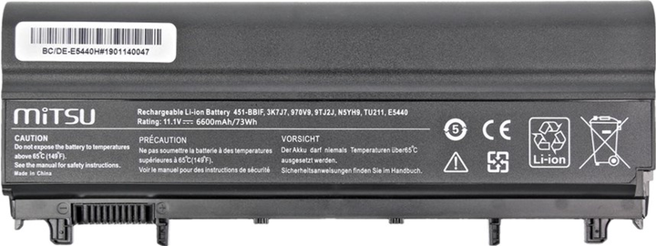 Акумулятор Mitsu для ноутбуків Dell 11.1 V 6600 mAh (BC/DE-E5440H) - зображення 2