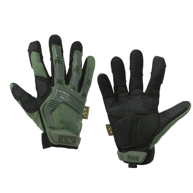 Тактические перчатки военные с закрытыми пальцами и накладками Механикс MECHANIX MPACT Оливковый L - изображение 1