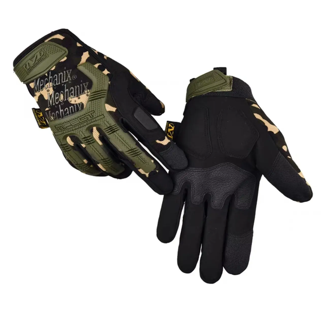 Тактичні рукавички військові з закритими пальцями і накладками Механікс MECHANIX MPACT Мультикам L - зображення 1