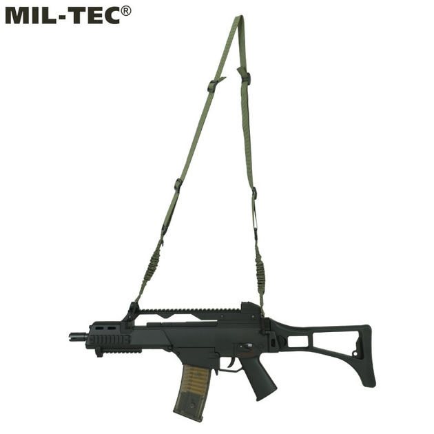 Ремінь тактичний для зброї 2-точковий Bungee Mil-Tec® — Olive - зображення 2