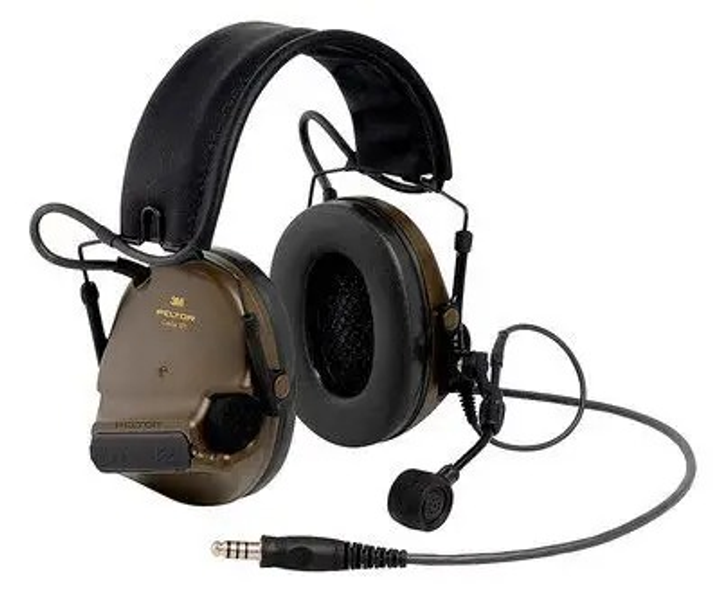 Військові навушники активні вертикальні 3M Peltor ComTac VI з 1 аудіовиходом J11 - зображення 1
