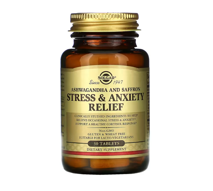 Препарат для снятия стресса и тревоги ашваганда и шафран Solgar (Stress & Anxiety Relief Ashwagandha And - изображение 4