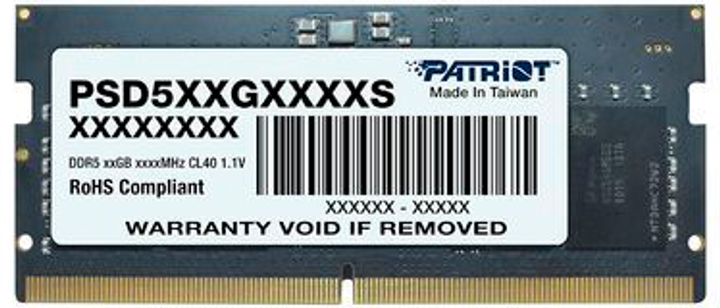 RAM Patriot SODIMM DDR5-4800 8192MB PC5-38400 (PSD58G480041S) - obraz 1