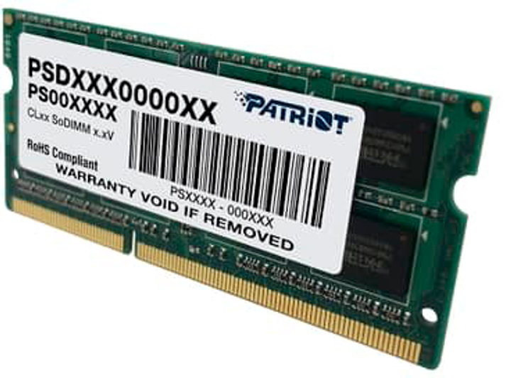 Оперативна пам'ять Patriot SODIMM DDR3-1600 4096MB PC3-12800 (PSD34G160081S) - зображення 2