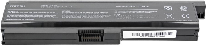 Bateria Mitsu do laptopów Toshiba 10,8 V 6600 mAh (BC/TO-L750H) - obraz 3