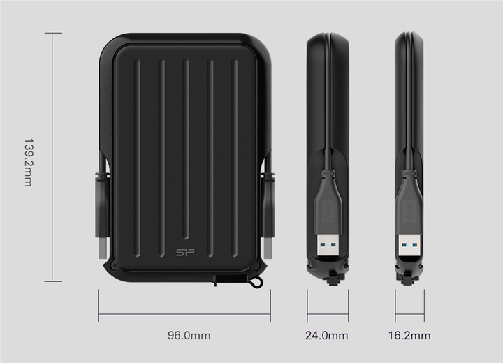 Dysk twardy Silicon Power Armor A66 4TB SP040TBPHD66LS3Y 2.5 USB 3.2 Zewnętrzny Żółty - obraz 3