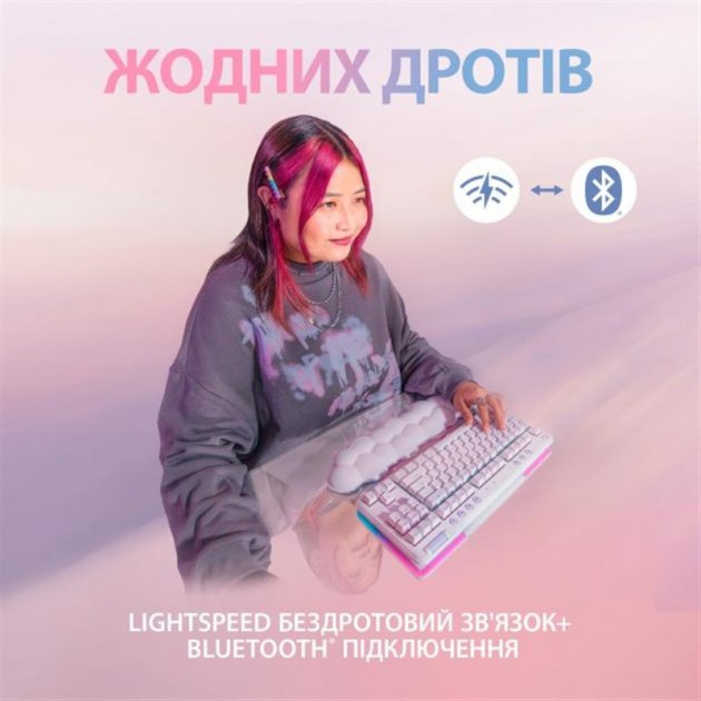 Клавіатура бездротова Logitech G715 Tactile White (920-010465) - изображение 6