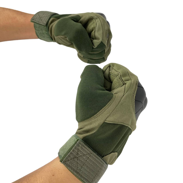 Тактичні рукавиці розмір M олива - изображение 2