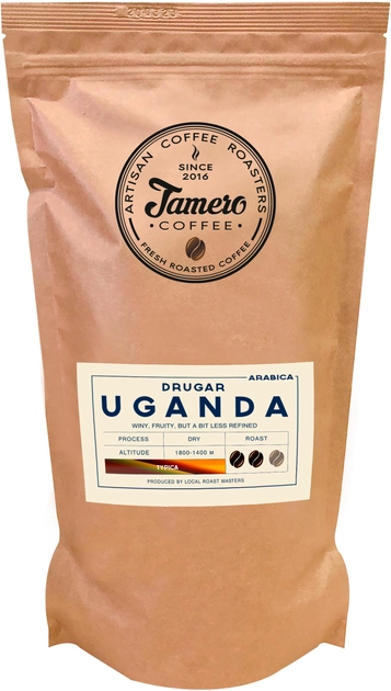 Акція на Кава в зернах Jamero Свіжообсмажена Уганда Другар 1 кг від Rozetka