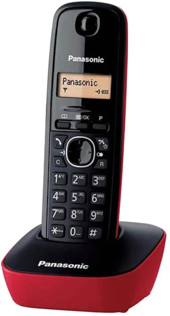 Telefon stacjonarny Panasonic KX-TG1611 PDR Czarny/Czerwony - obraz 1