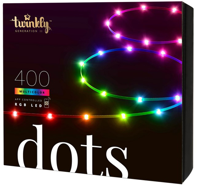 Світлодіодна Smart LED-гірлянда Twinkly Dots 400 RGB 20 m (TWD400STP-BEU) - зображення 2