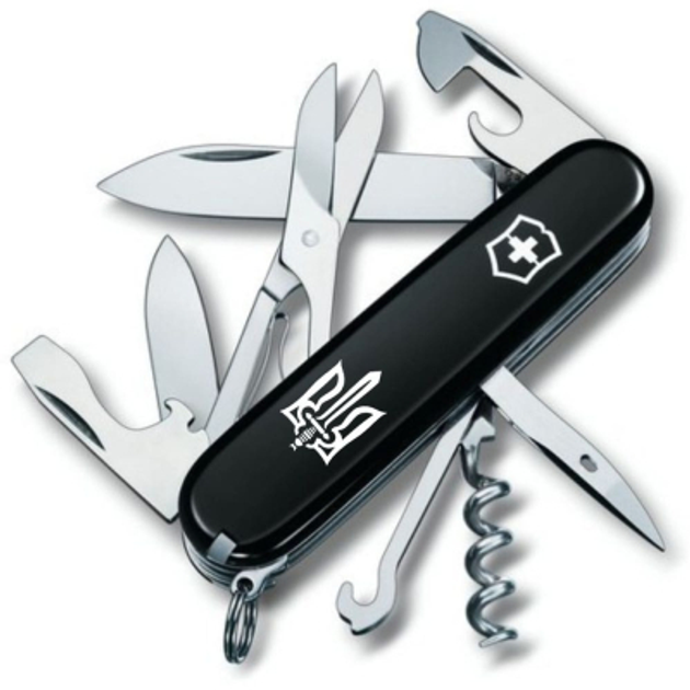 Ніж Victorinox Climber Ukraine Black "Тризуб ОУН" (1.3703.3_T0300u) - зображення 1