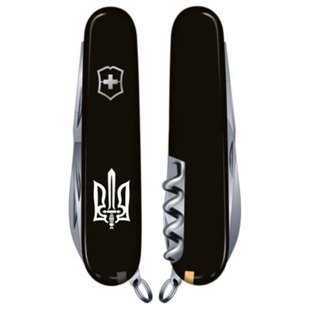 Нож Victorinox Huntsman Ukraine Black "Тризуб ОУН" (1.3713.3_T0300u) - изображение 2