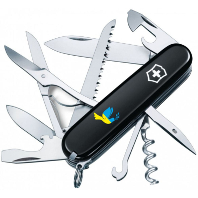 Ніж Victorinox Huntsman Ukraine Black "Голуб Світу Жовто-Голубий" (1.3713.3_T1036u) - зображення 1