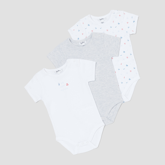 Набір боді-футболок 3 шт OVS 1606822 80-86 см Brilliant White (8052147121393) - зображення 1