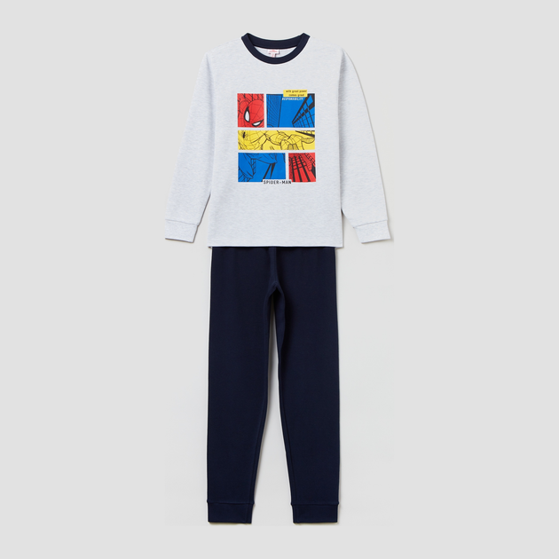 Піжама дитяча (футболка з довгими рукавами + штани) OVS 1628996 116 см Grey Melange (8052147504905) - зображення 1
