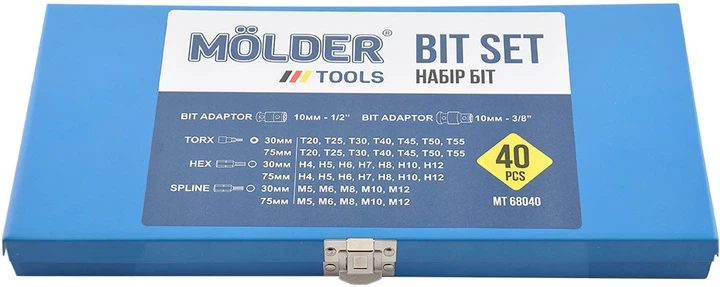 Профессиональный набор звезд и шестигранников Molder CR-V 40 шт
