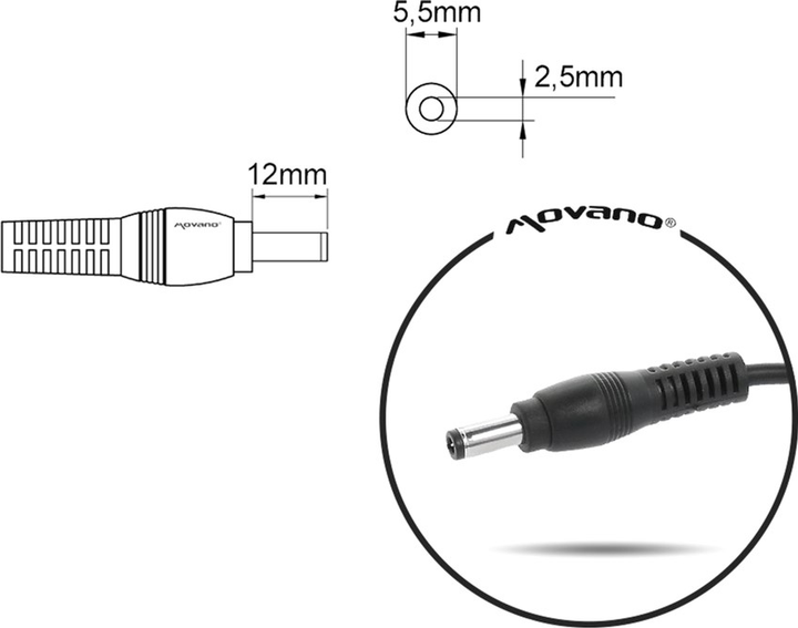 Блок живлення Mitsu для ноутбука Asus, Toshiba, Compaq, HP 19V 3.95A (5.5x2.5) (5ZM044) - зображення 2