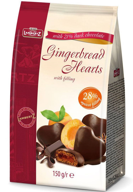 Шоколадные пряники Lambertz Gingerbread Hearts 150 гр. – ROZETKA ...