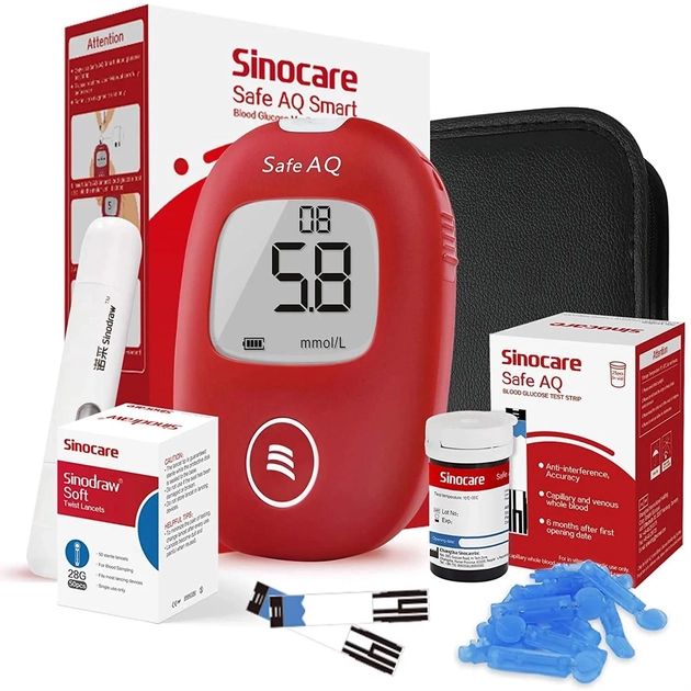 Глюкометр SINOCARE Safe AQ Smart + 25 тест-смужок - изображение 1