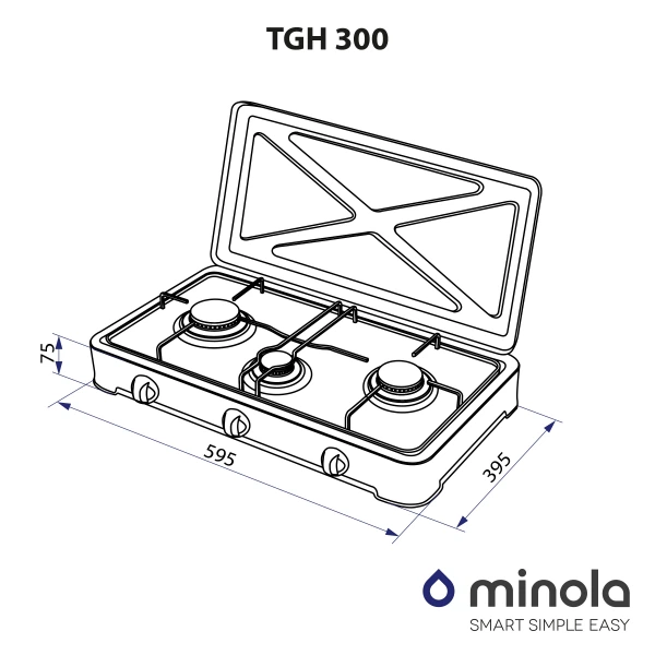 Настольная газовая плита Minola tgh 300 bl - изображение 7