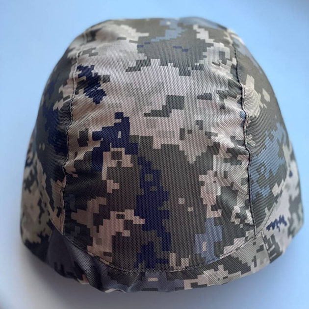 Кавер на каску M-KET Піксель ЗСУ військовий універсальний чохол на шолом PASGT для сухопутних військ із затяжкою та фіксатором - зображення 1