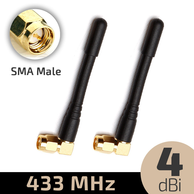 Антенна UHF 433МГц КСВ 2,5 разъем SMA-J