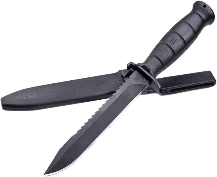 Армейский Военный Нож с Пилой Glock FM81 Черный - изображение 1