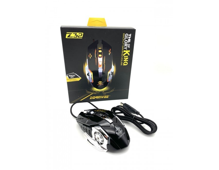 Проводная игровая мышь Zornwee Z32 с подсветкой Black - изображение 1