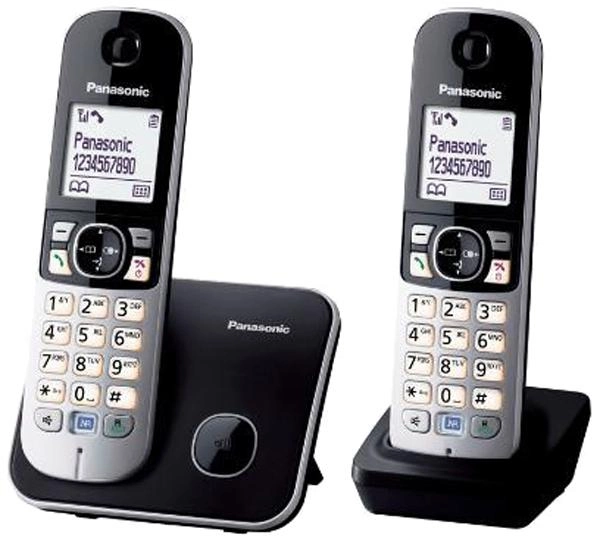 Telefon stacjonarny Panasonic KX-TG6812 PDM Czarny / Srebrny - obraz 1