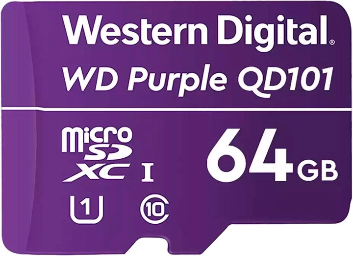 Western Digital Purple SC QD101 microSDXC 64GB Class 10 (WDD064G1P0C) - зображення 1