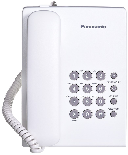 Телефон стаціонарний Panasonic KX-TS500 PDW White - зображення 2