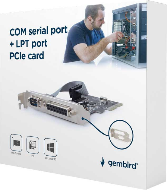Karta rozszerzeń Gembird PCI-Express dla portu COM i portu LPT (PEX-COMLPT-01) - obraz 2
