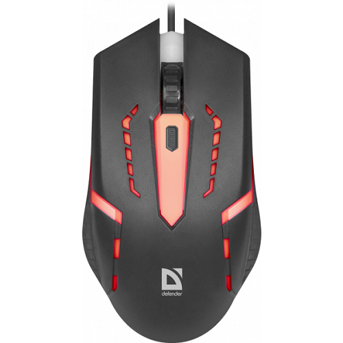 Мышка Defender Hit MB-60 игровая 4кн 1200dpi 7 цветов подсветки black ...