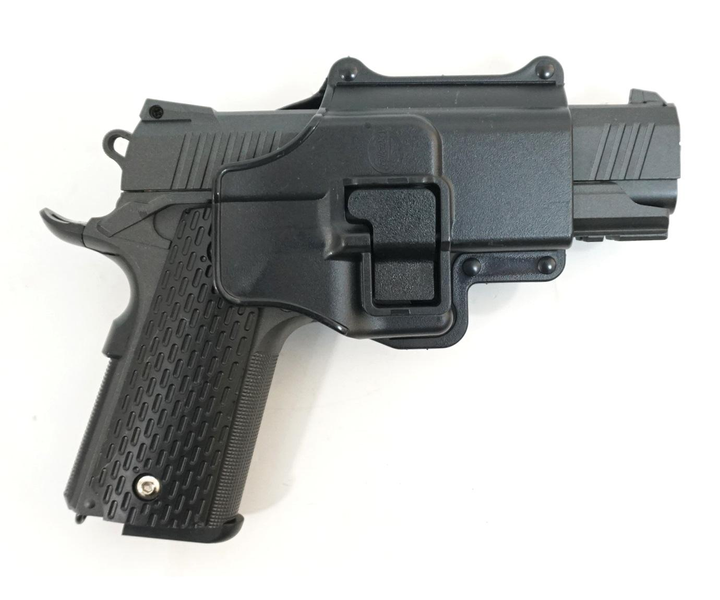 Страйкбольний пістолет з кобурою Colt 1911 Rail Galaxy G25+ метал чорний - изображение 1