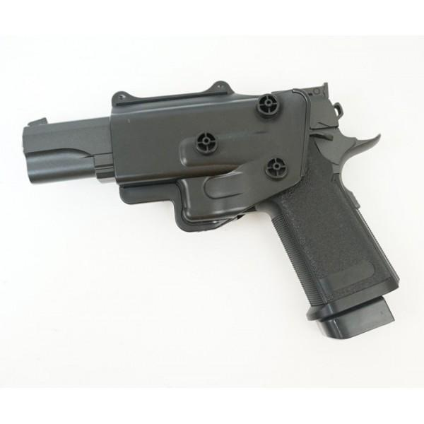 Страйкбольний пістолет з Кобурою Colt M1911 Hi-Capa Galaxy G6+ метал чорний - изображение 2
