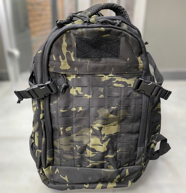 Военный рюкзак Yakeda 40 л., цвет Black Camo, тактический рюкзак для военных, армейский рюкзак для солдат - изображение 1