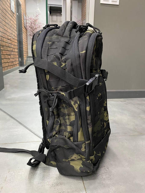 Военный рюкзак Yakeda 40 л., цвет Black Camo, тактический рюкзак для военных, армейский рюкзак для солдат - изображение 2
