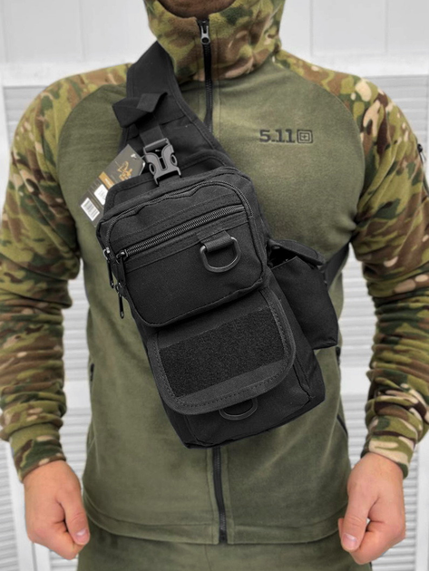 Рюкзак тактический (Сумка-слинг) SILVER KNIGHT black k6 3-0 - изображение 1